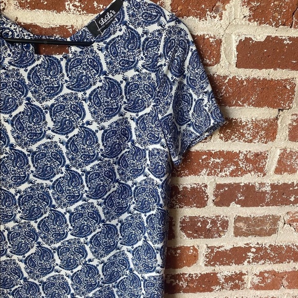 Lulus Blue & White Paisley Dress - Picture 3 of 3